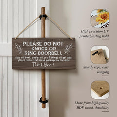 Heuhuww baby sleeping sign front door signals calm mornings
