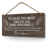 Heuhuww please do not knock door sign 6x12 brown signals privacy at the door