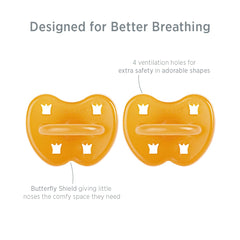HEVEA two-pack natural packaging with biodegradable box shown for eco-conscious parents