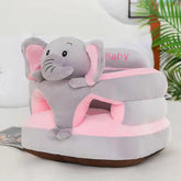 HEVOY baby seat elephant front-angled view showing supportive sit-up design for infants.