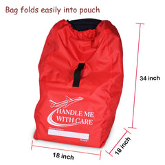 Hewjog car seat travel bag shows double stitching for durable travel protection.