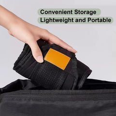 Hewmaw portable folded carrier demonstrating compact storage and travel convenience