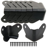 Heyous textured steel corner protector black front view showcases durable powder-coated finish.