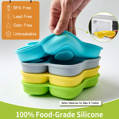 Heytuya suction plates show five strong suction cups for secure feeding on flat surfaces.