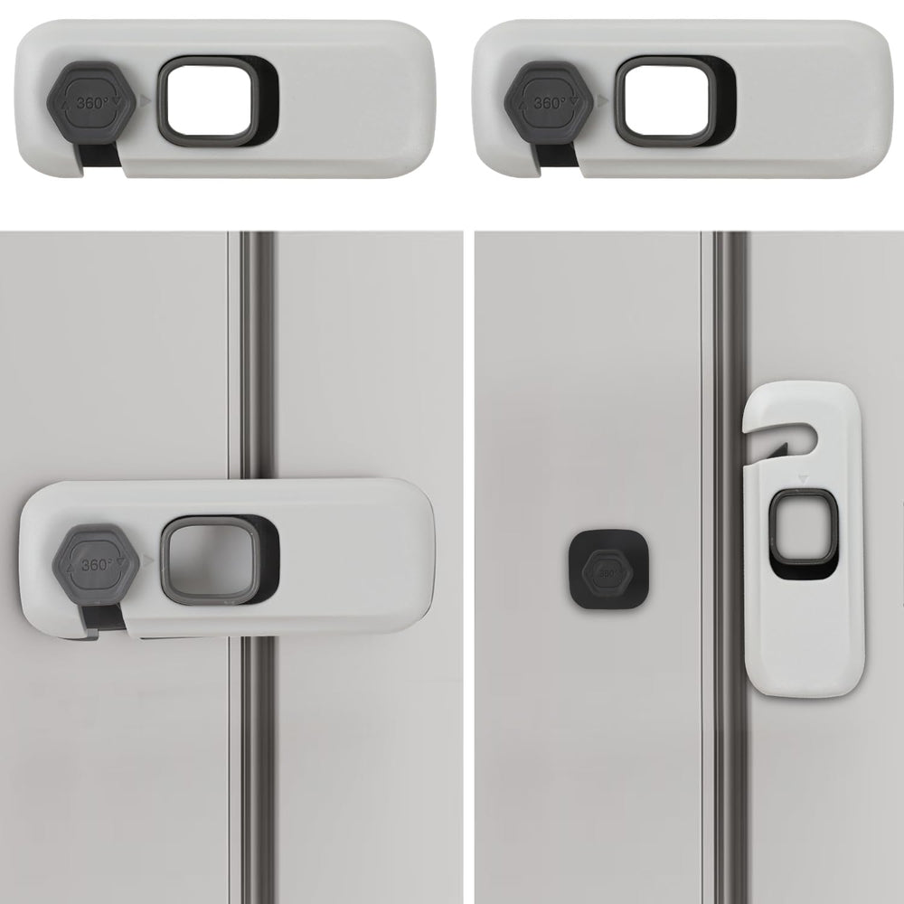 HFengQ 2Pack fridge lock with adhesive pads for tool-free setup