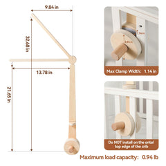 HI BABY MONMENT 2-height settings provide adaptable positioning for growing mobiles.