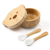HI BABY MONMENT bamboo suction bowl with marble finish for stable mealtimes.