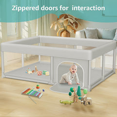 Hiaksedt suction cups stabilize the play yard on floors.
