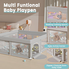 Hiaksedt baby playpen 360-vision design lets you watch from any angle.