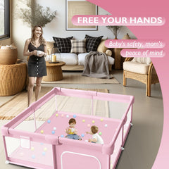 Hiaksedt baby playpen—360 vision design for easy supervision from any room.
