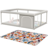 Hiaksedt baby playpen 65x50 setup shows roomy layout for supervision and safe play