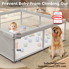 Hiaksedt baby playpen outer zipper design prevents escaping from the play center