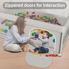 Hiaksedt baby playpen suction cups secure to floor, increasing stability during active play