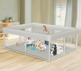 Hiaksedt large baby playpen assembly for quick, portable play space.