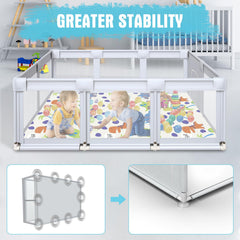 Hiaksedt playpen 360° mesh for easy visibility and hands-free supervision.
