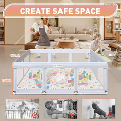 Hiaksedt playpen anti-collision-padded highlights safe padding for little ones.