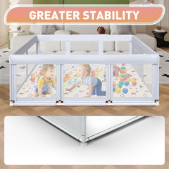 Hiaksedt playpen breathable mesh enables 360-degree visibility for supervising parents.