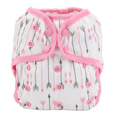 Hibaby cloth diaper cover pink arrows with double gusset for secure leak protection.