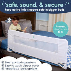 hiccapop bed rail 57in full guard ensures universal fit on various bed types.