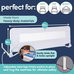 hiccapop bed rail 57in queen guard highlights extra-long safety edge for growing kids.