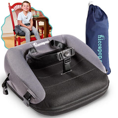Hiccapop NeoBoost seat folded compact for simple travel storage and quick setup.