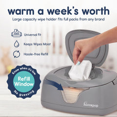 hiccapop wipe warmer changing-light softly illuminates the changing table