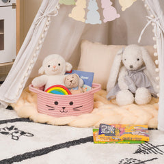 HiChen cat toy basket nursery decor for soft, kid-friendly organization.