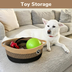 HiChen dog storage bin handles side view showing easy transport and accessible storage.