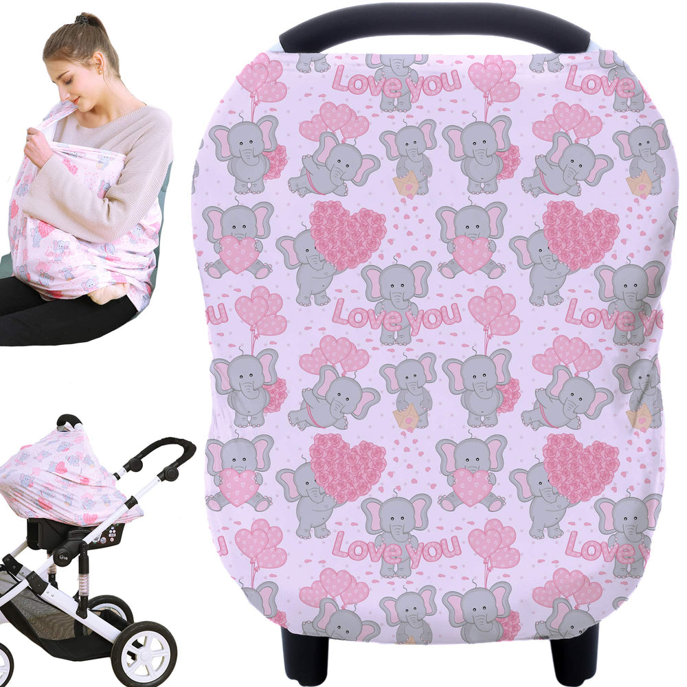 Hicoco elephant-pattern car seat cover provides privacy and style during outings.