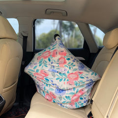 Hicoco high chair cover rose design shields against spills.