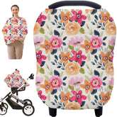 Hicoco multi-use carseat cover with flower print offers stylish sun protection and privacy.