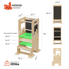 HiCOOO Kids Kitchen Step Stool non-slip base keeps little climbers secure.