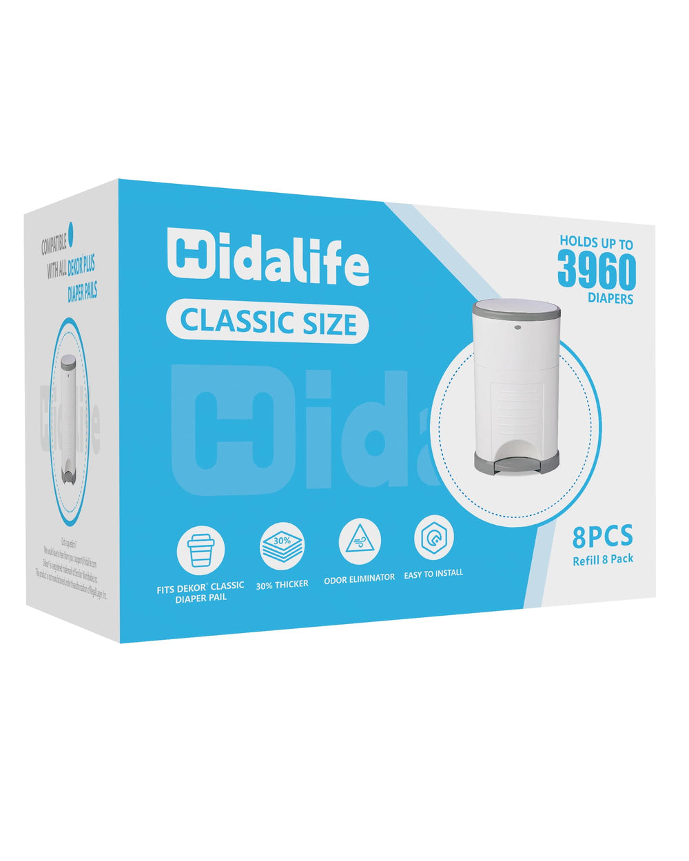 Hidalife Dekor Classic refill 8-pack box for quick restocks