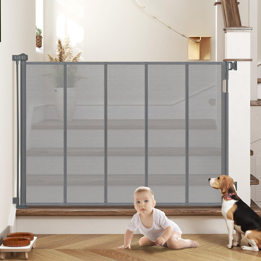 HIDODO 47-inch extra tall gate extended for stairs and doorways, safe boundary.