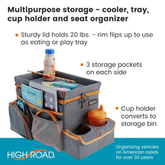 High Road CarHop insulated compartment stores snacks and keeps them fresh.