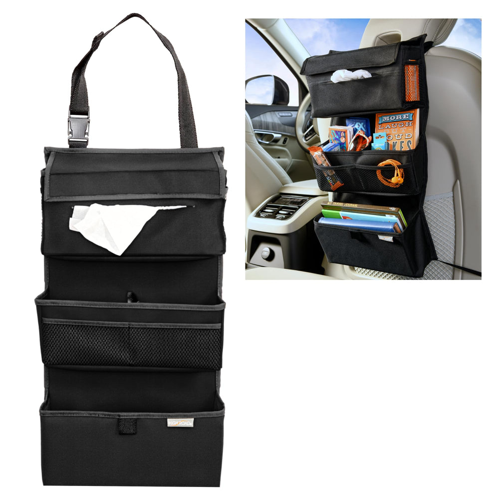 High Road Storage Organizer seatback tissue holder keeps car clutter off the floor