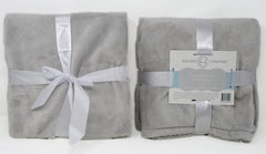 Higher Comfort Grateful Gray blanket closeup-fiber highlights soft breathable fabric for delicate skin.