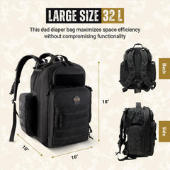 HighSpeedDaddy diaper backpack lay flat design enables quick diaper changes on the go