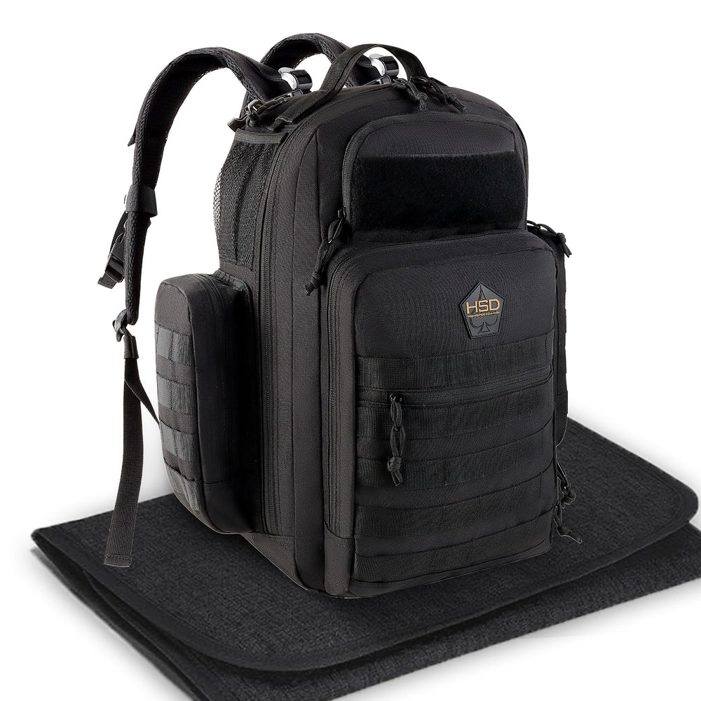 HighSpeedDaddy original diaper backpack shows water-resistant fabric for rugged daily use