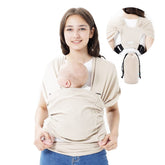 Hilabab baby wrap carrier beige close-up featuring soft organic cotton for gentle, breathable wear.