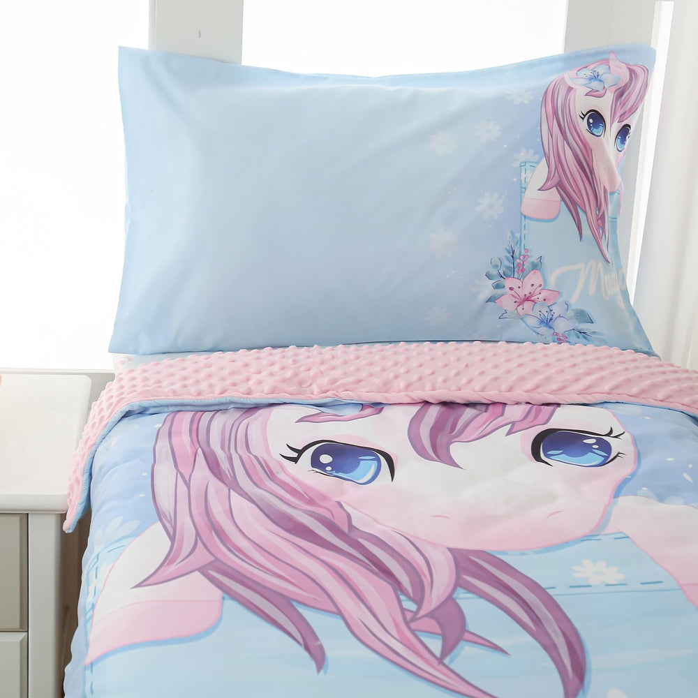 Hilabab unicorn toddler bedding fitted sheet offers snug fit and breathable comfort for peaceful naps