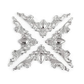 Hilitand antique metal corner protectors in silver white protect packaging while adding vintage charm.