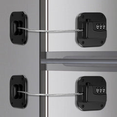 Himake fridge lock 2-pack close-up shows durable steel design for dependable cabinet security.