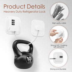 Himake refrigerator lock installed on cabinet shows easy adhesive installation.