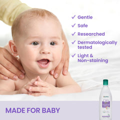 Himalaya Nourishing Baby Oil being applied for a soothing baby massage.