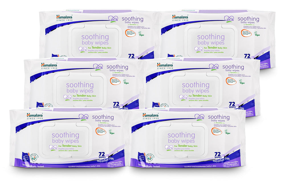 Himalaya Soothing Baby Wipes 6-pack front view for on-the-go diaper changes