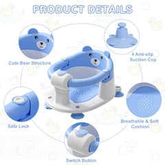 Himold bath seat with four suction cups provides non-slip stability.