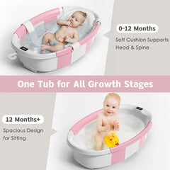 Himold collapsible baby bathtub folded in seconds for easy storage