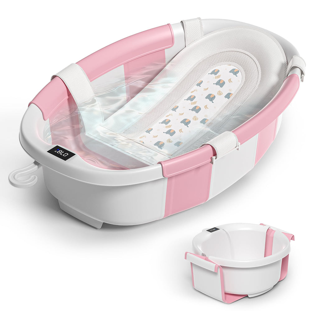 Himold collapsible baby bathtub spacious design enables comfortable bath time