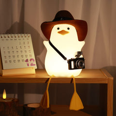 Hinittey Cowboy Duck Night Light with cowboy hat offers warm ambient glow.